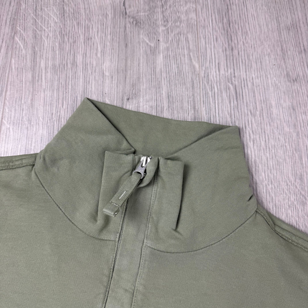 CP Company Light Fleece Zip Sweatshirt - Moss Gray