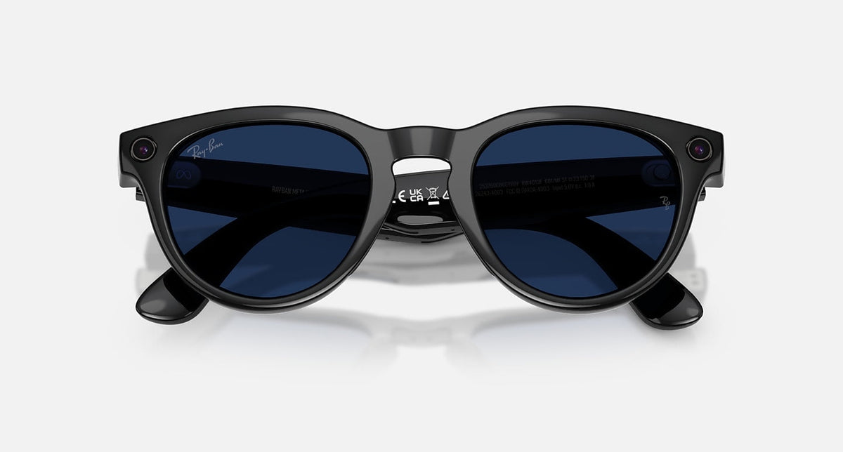 RAY-BAN META LOW BRIDGE FIT HEADLINER - GEN 2 Frame Shiny Black Lenses Clear/Sapphire Transitions®