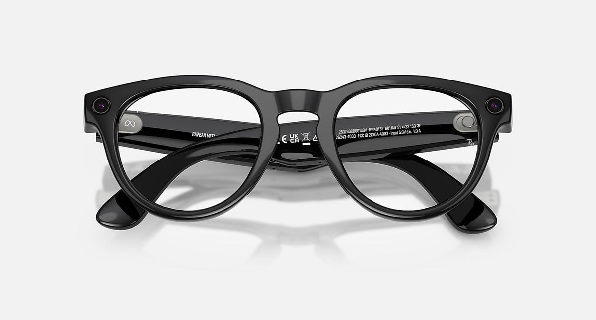 RAY-BAN META LOW BRIDGE FIT HEADLINER - GEN 2 Frame Shiny Black Lenses Clear/Sapphire Transitions®