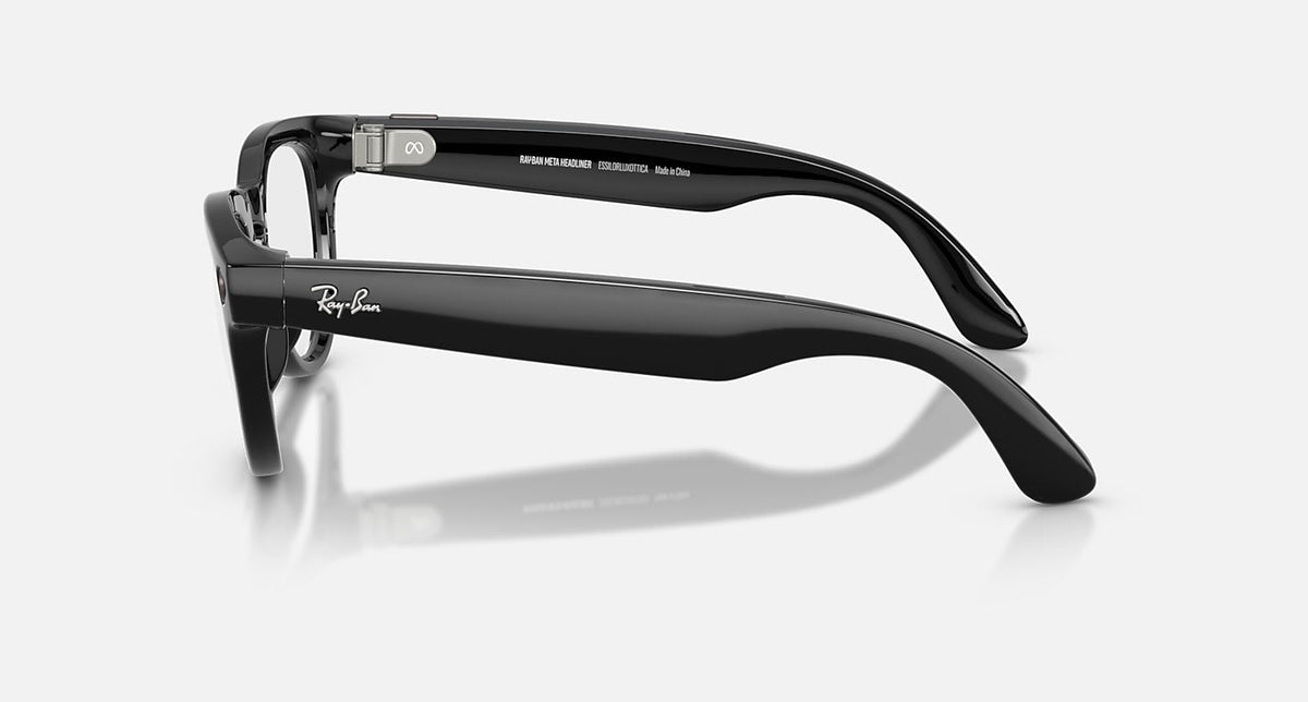 RAY-BAN META LOW BRIDGE FIT HEADLINER - GEN 2 Frame Shiny Black Lenses Clear/Sapphire Transitions®