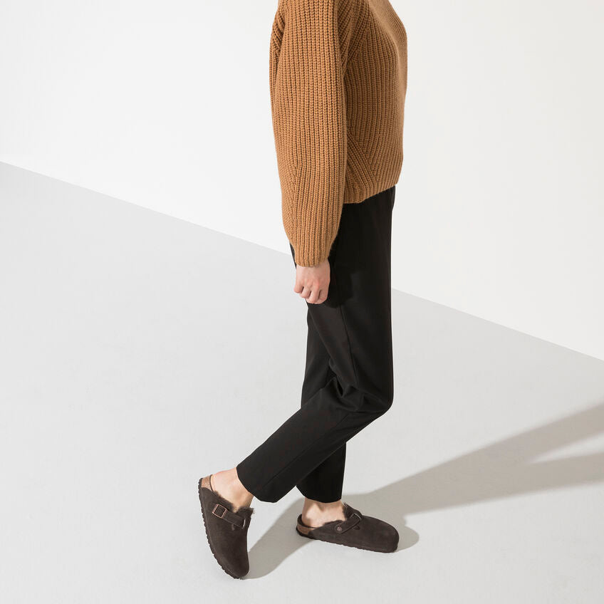 Unisex Boston Shearling Suede Leather Mocha Regular/Wide