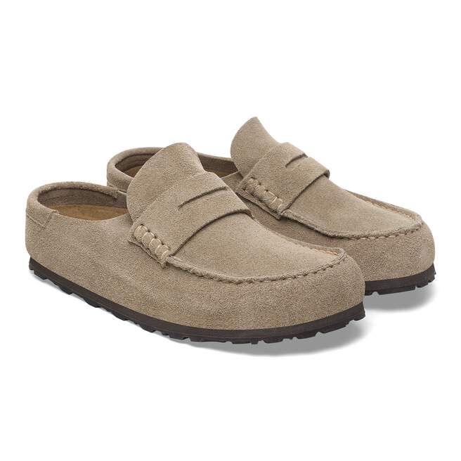 Women's Naples Wrapped Suede Leather Taupe Medium/Narrow