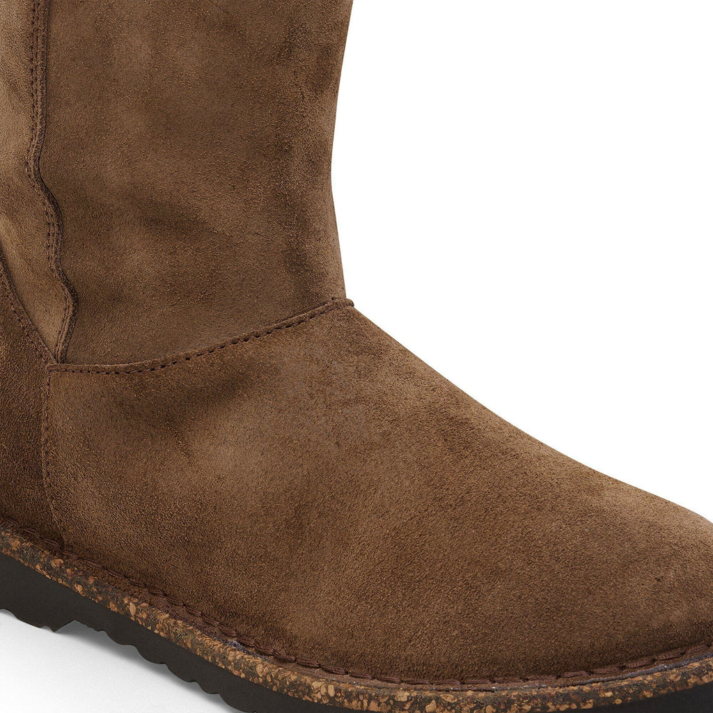 Women's Uppsala Zip Shearling Suede Leather Dark Tea