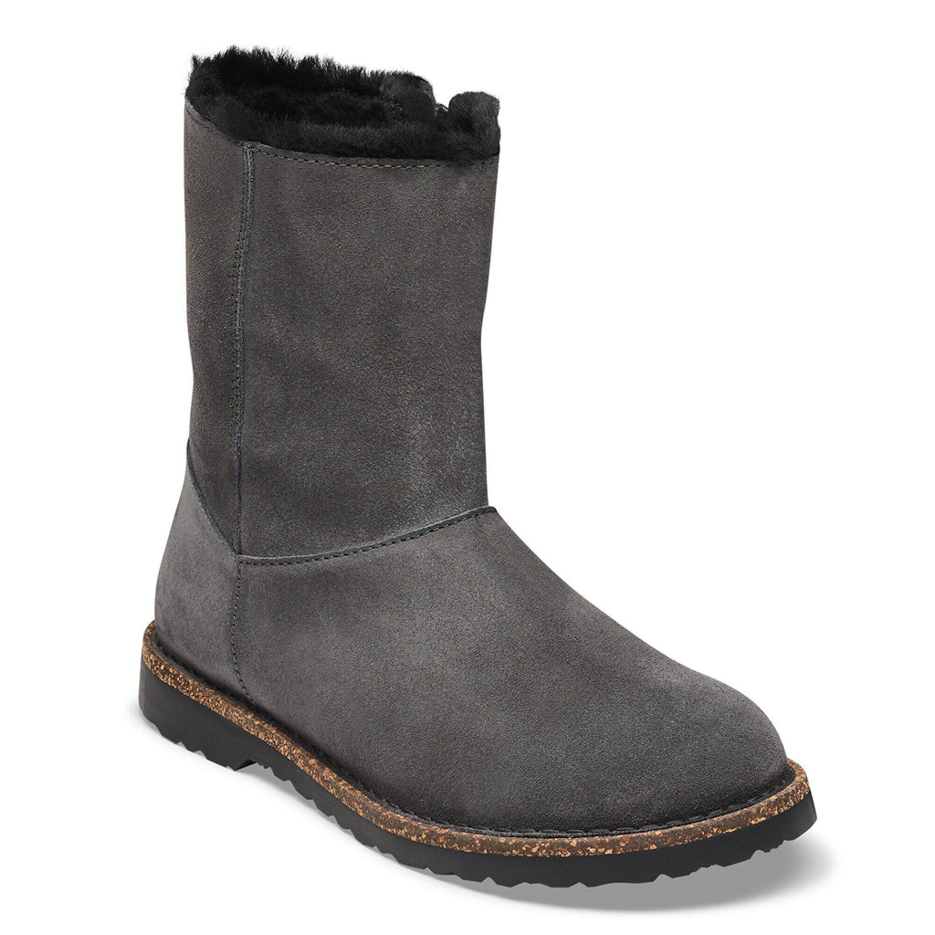 Women's Uppsala Zip Shearling Suede Leather Charcoal