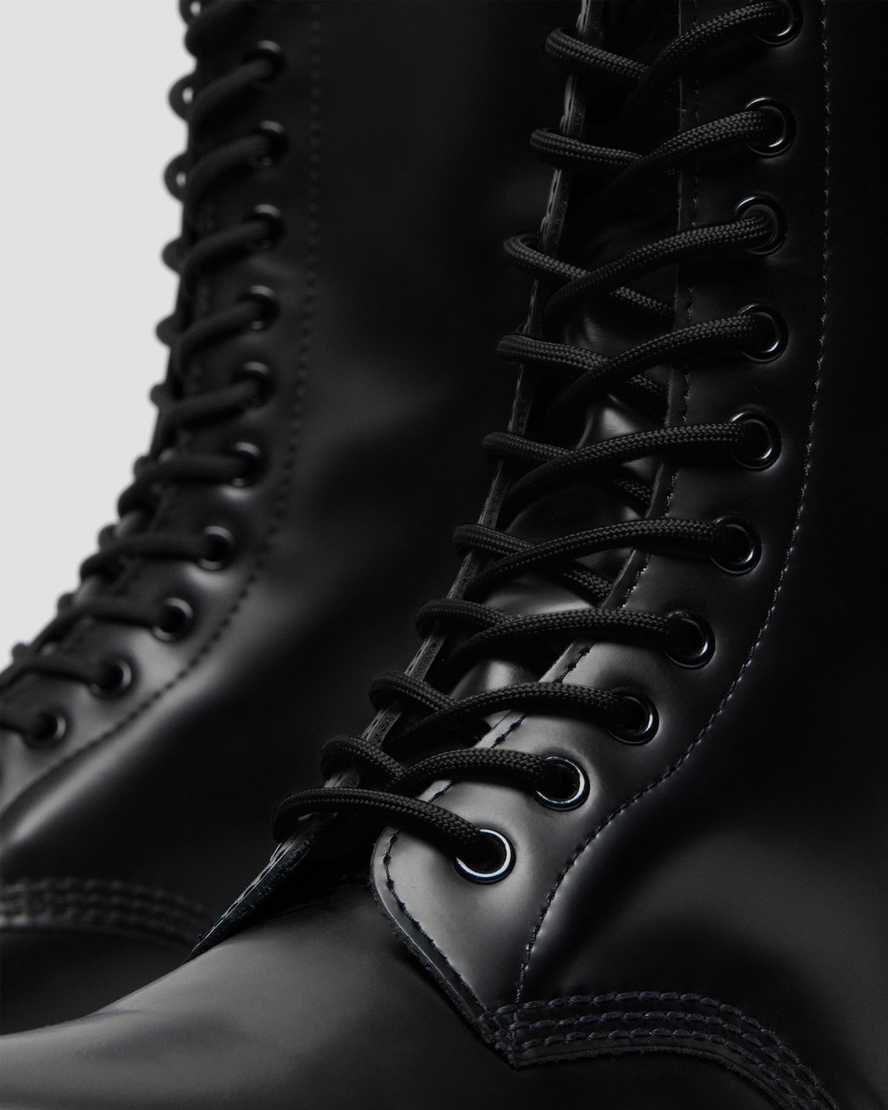 Unisex 1914 Smooth Leather Tall Boots Black