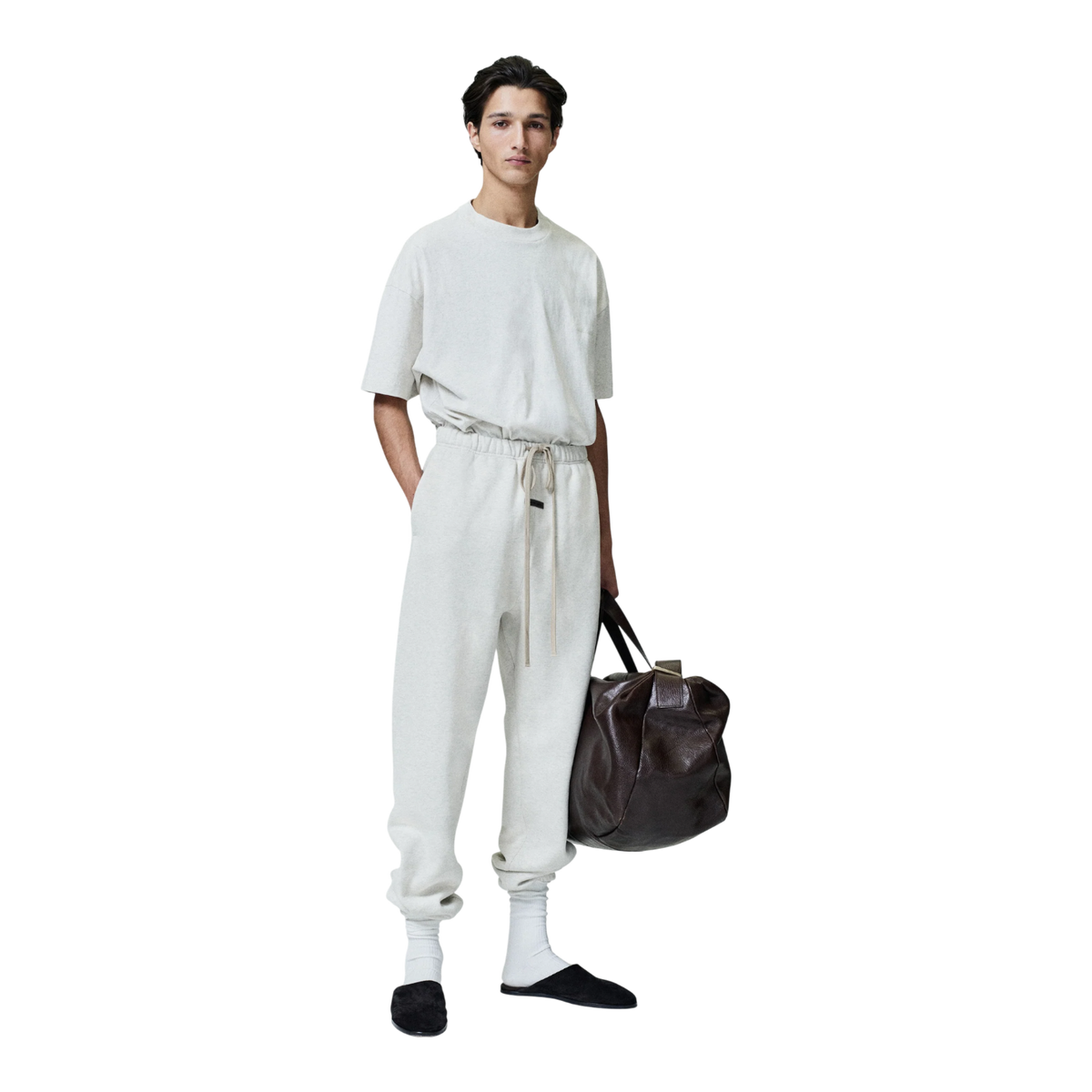 Fear of God Essentials Men’s Classic Sweatpant Oatmeal Heather 130HO258402F