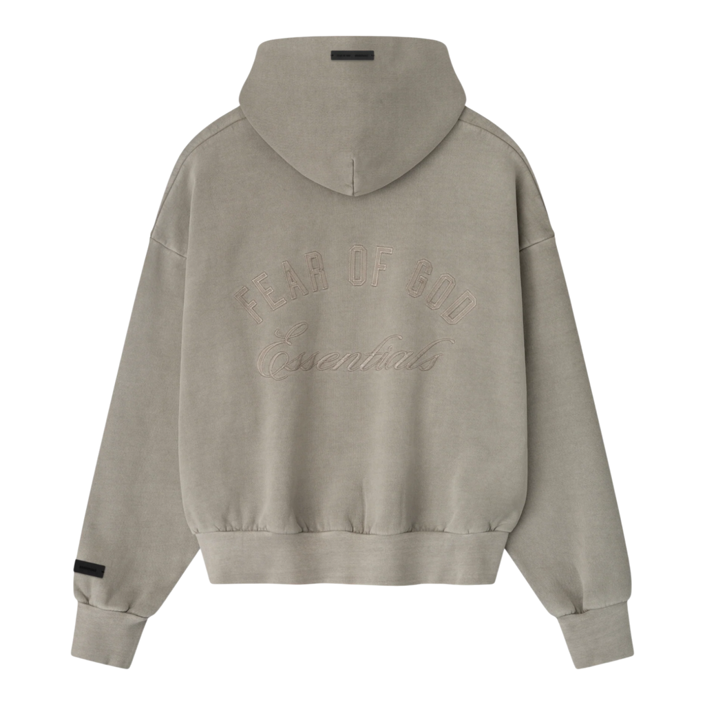 Fear of God Essentials Men’s Classic Fleece Full-Zip Hoodie Smoke Grey 192HO254781F