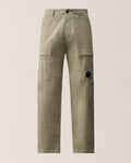 C.P. Company Stretch Sateen Lens Cargo Pants in Fallen Rock - Beige