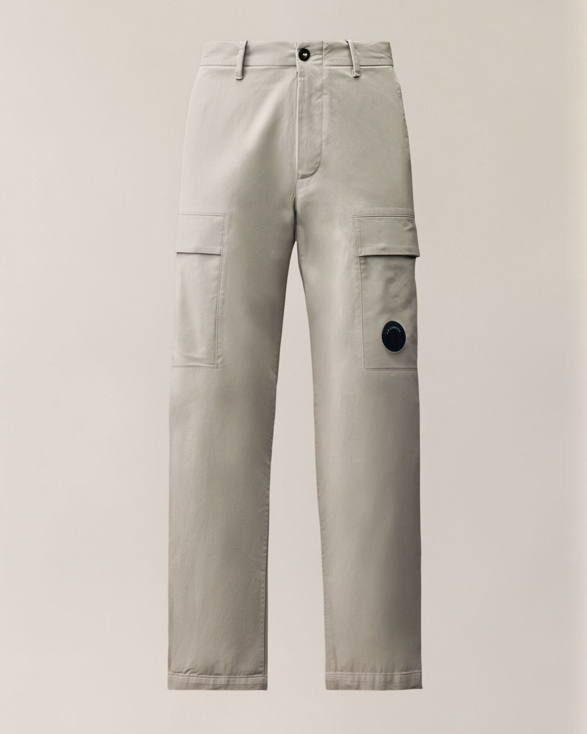 C.P. Company Stretch Sateen Lens Cargo Pants in Flint Grey