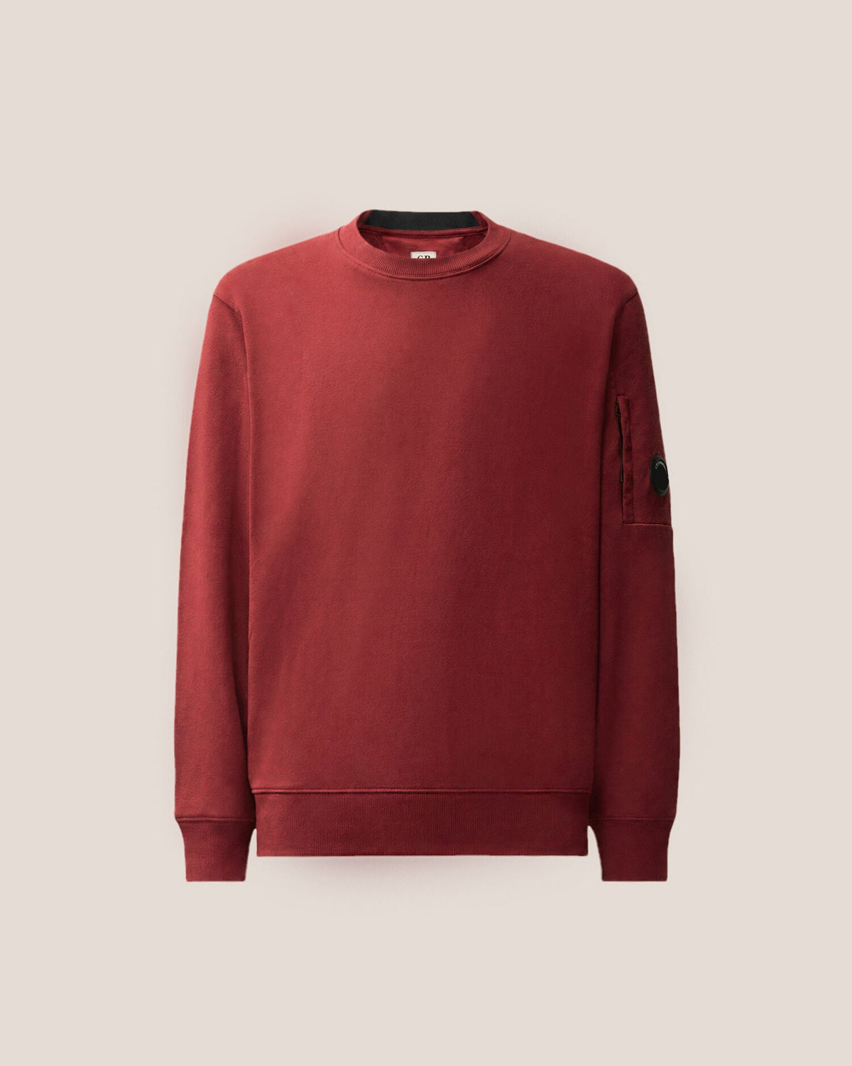 C.P. Company Diagonal Raised Fleece Crewneck Lens Sweatshirt in Andorra - Red