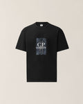 C.P. Company Mercerized Jersey Twisted Chest Logo T-Shirt in Black