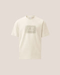 C.P. Company Stitch Block Logo T-Shirt in Silver Birch