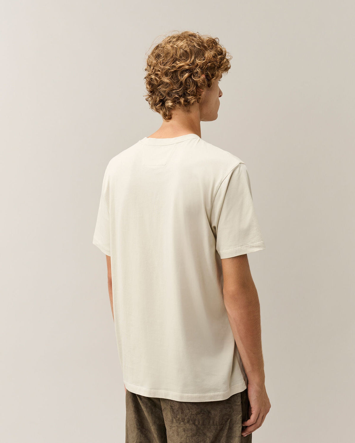 C.P. Company 30/1 Jersey Logo Patch T-Shirt in Silver Birch