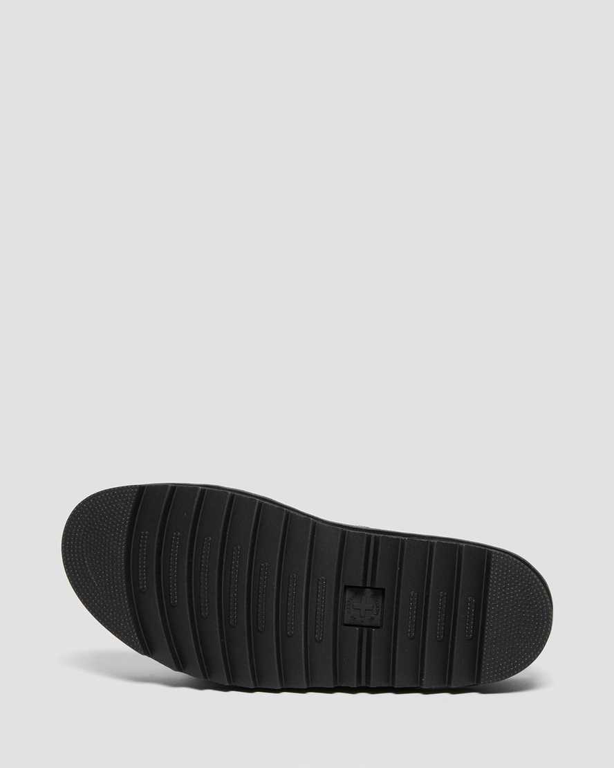 Unisex Myles Brando Leather Buckle Slide Sandals Black