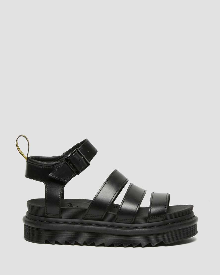 Women's Blaire Brando Leather Strap Sandals Black