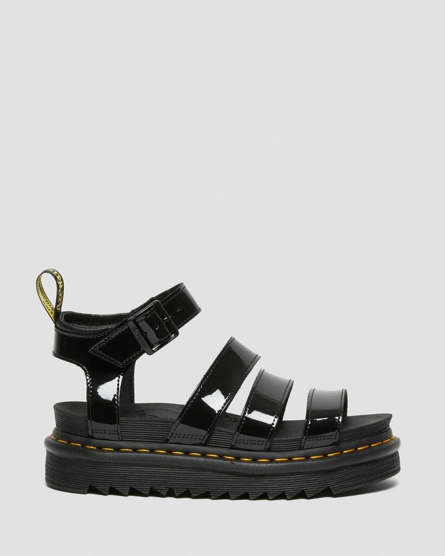 Women's Blaire Patent Leather Strap Sandals Black