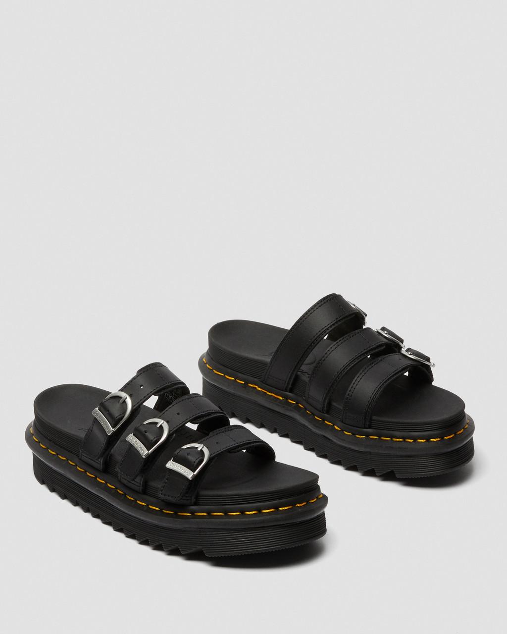 Women's Blaire Leather Slide Sandals Black Hydro