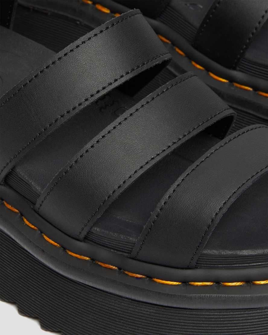 Women's Blaire Hydro Leather Platform Strap Sandals Black