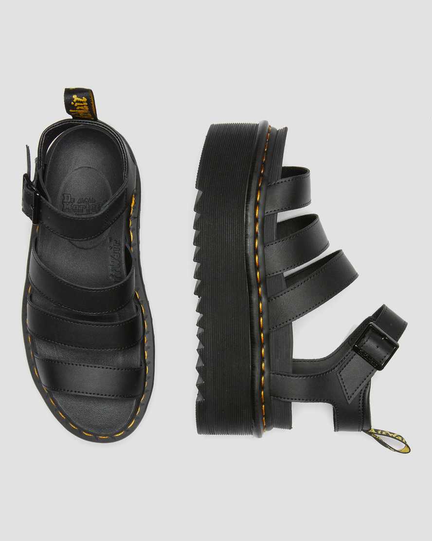 Women's Blaire Hydro Leather Platform Strap Sandals Black
