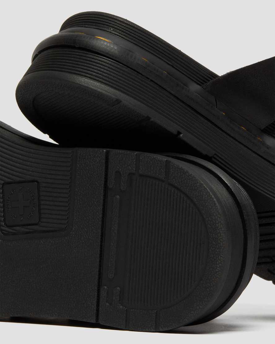 Men's Tate Leather Slide Sandals Black