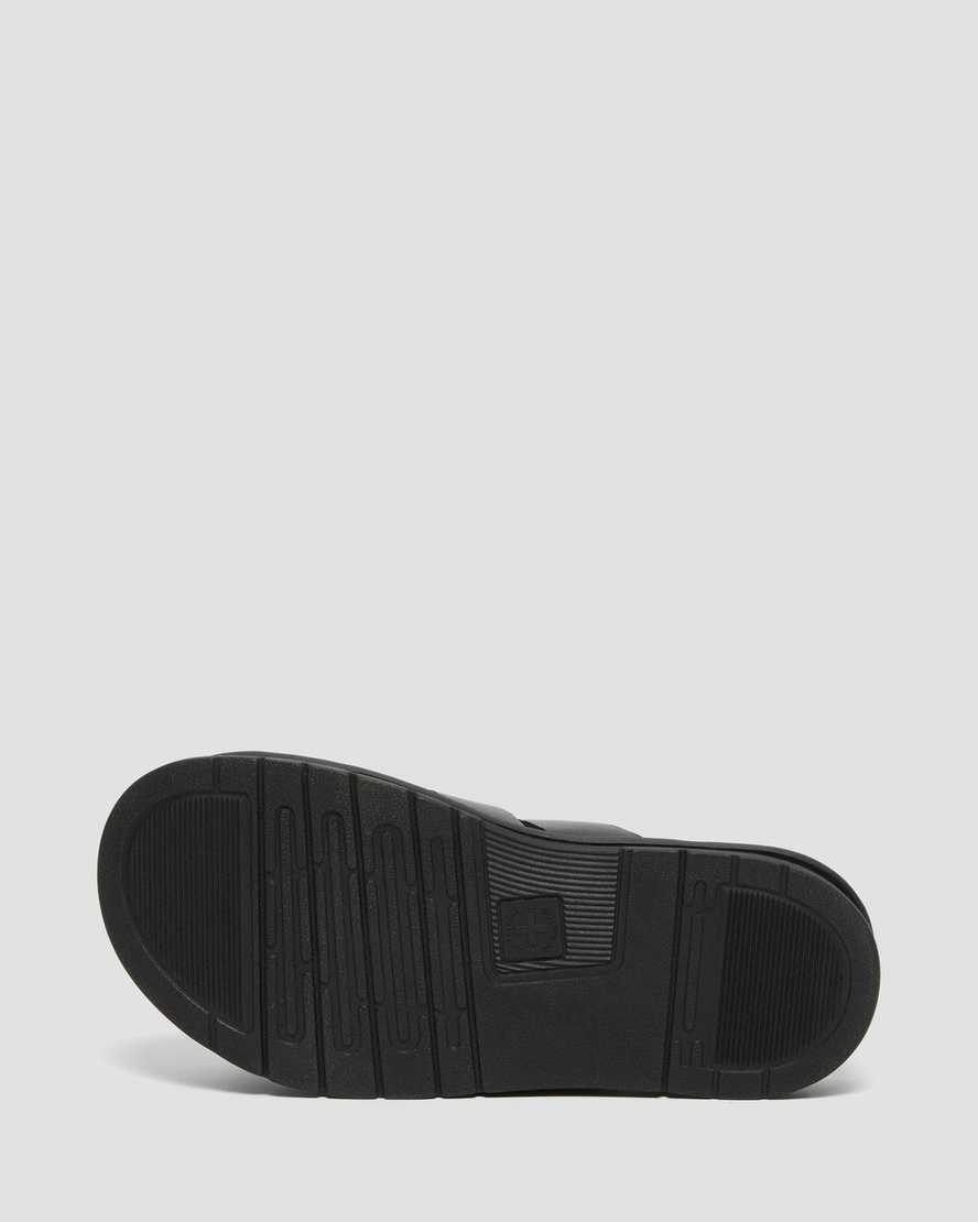 Men's Tate Leather Slide Sandals Black