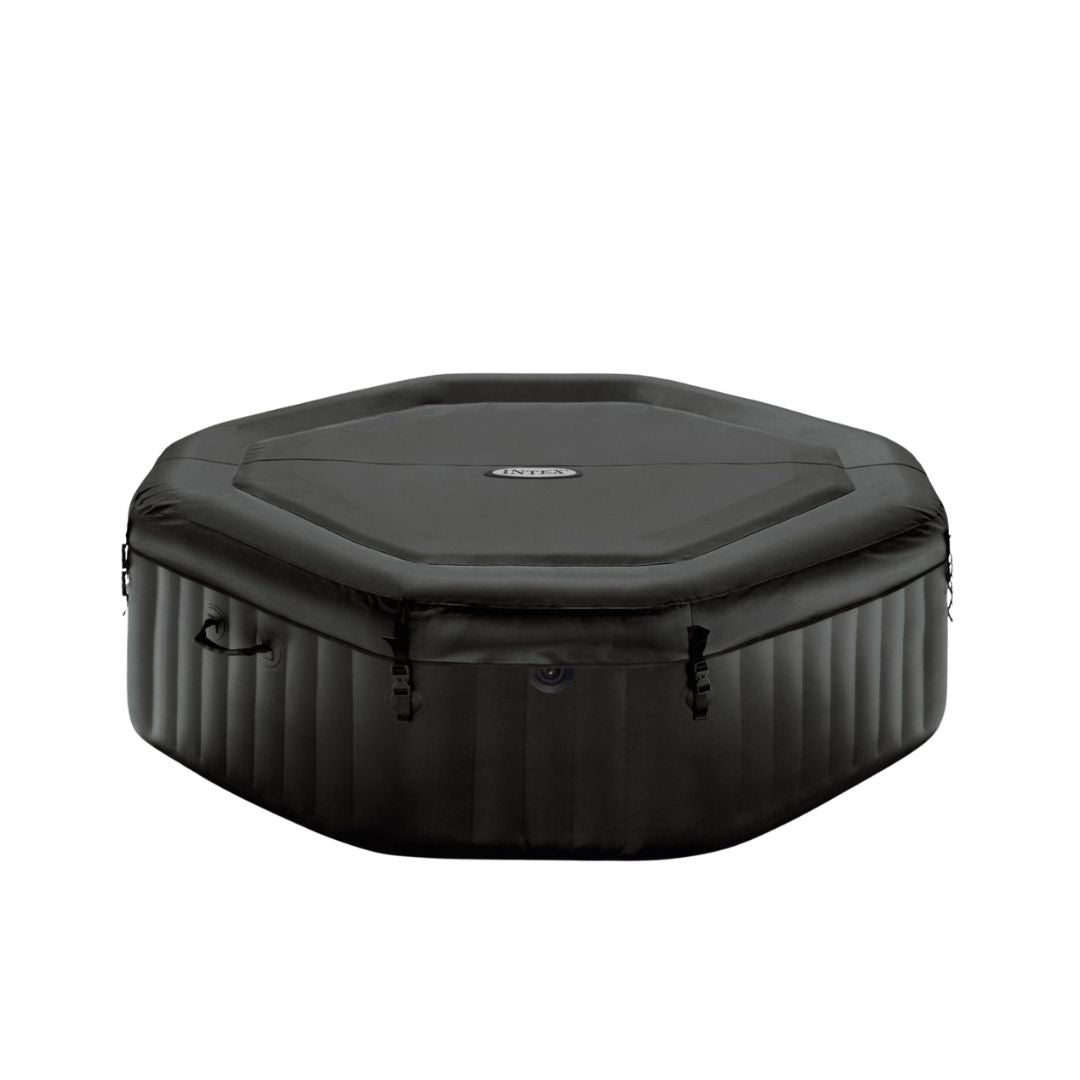 4-Person Onyx Black Octagon Combo Spa Set