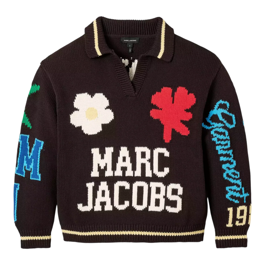 Marc Jacobs Varsity Knit Polo Black Women 2S6RTP050K24-267