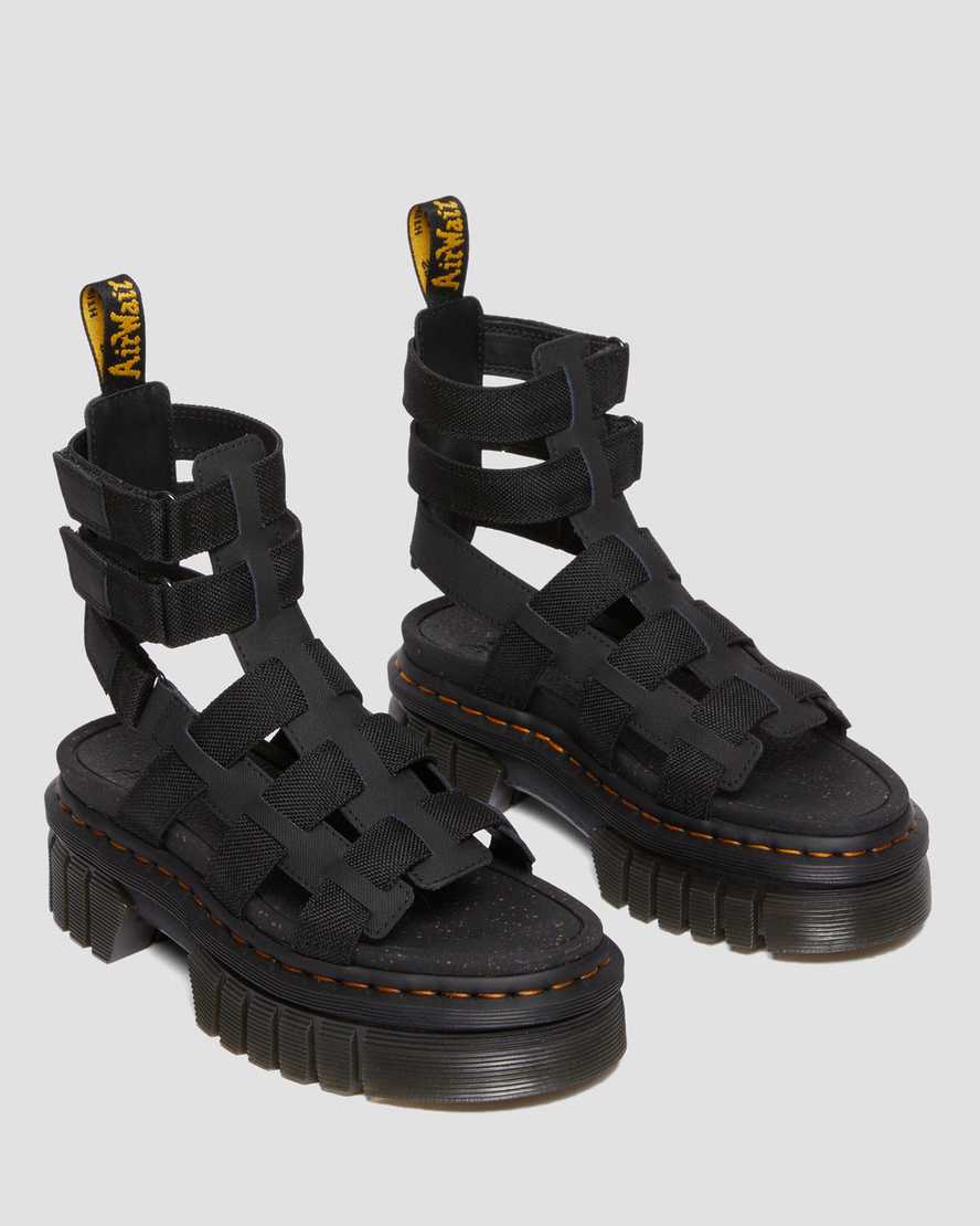 Women's Ricki Leather Platform Gladiator Sandals Black