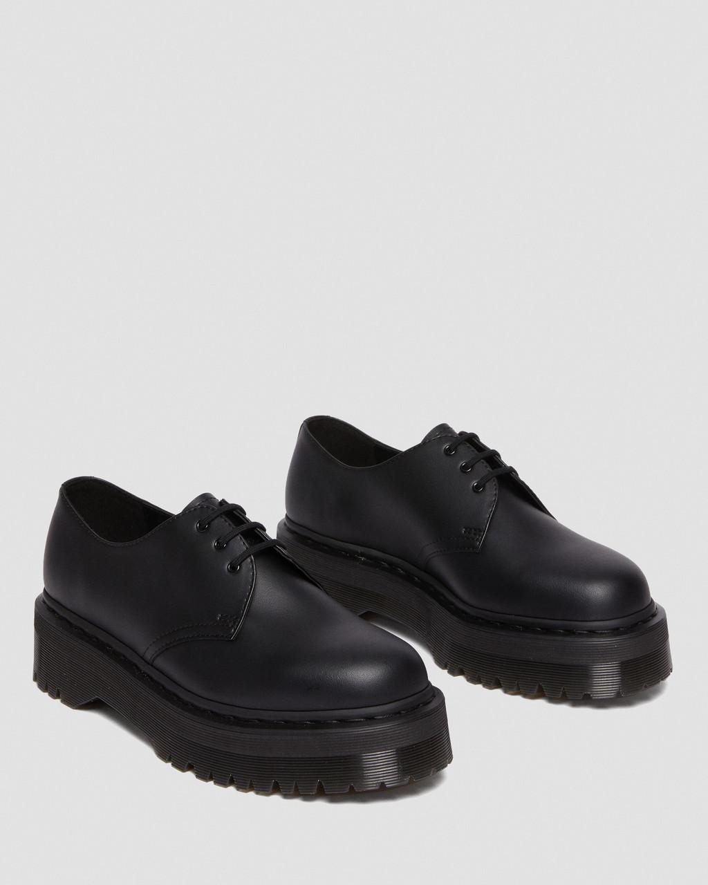 Unisex Vegan 1461 Mono Felix Platform Shoes Black Felix Rub Off