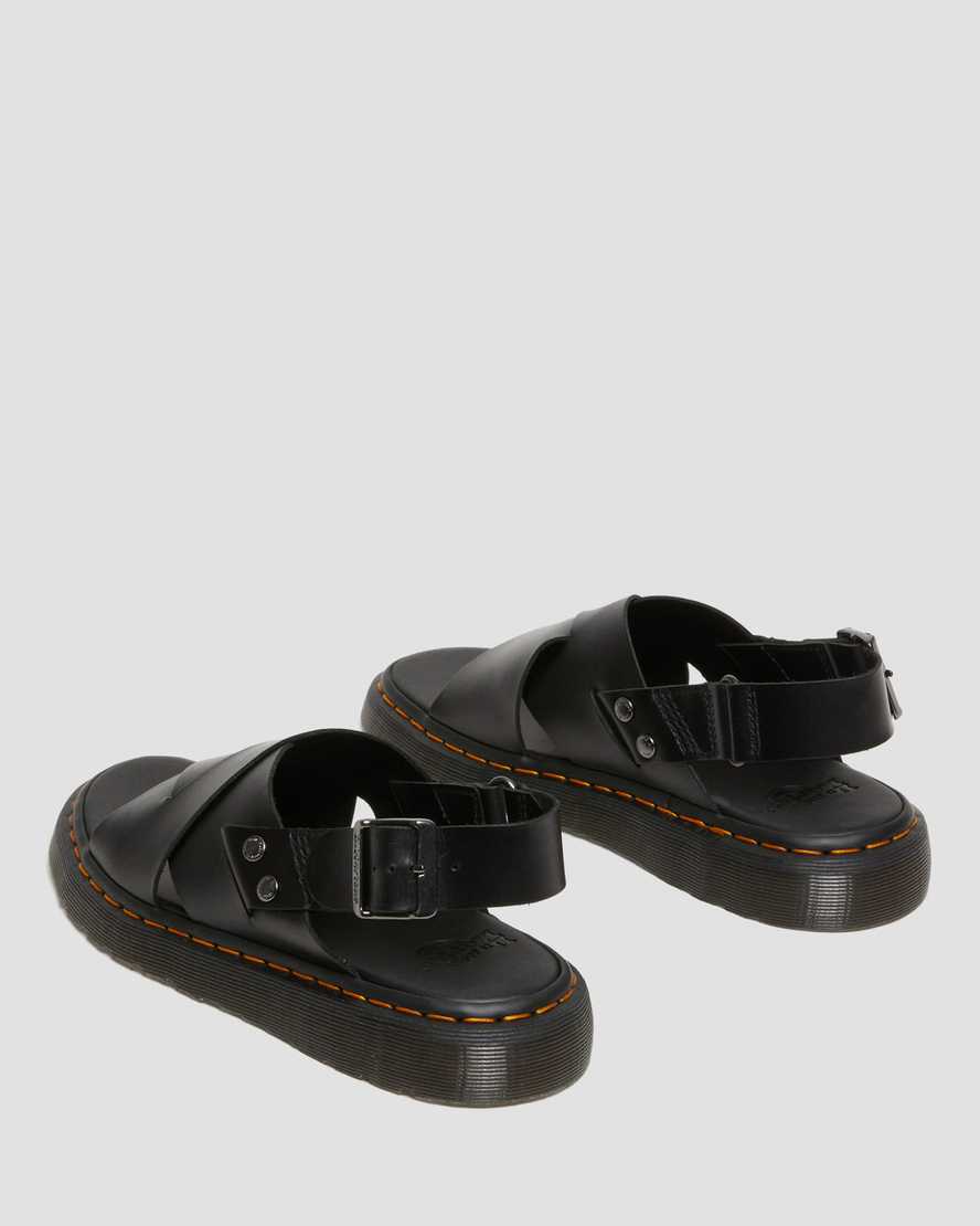 Unisex Zane Brando Leather Slingback Sandals Black Brando
