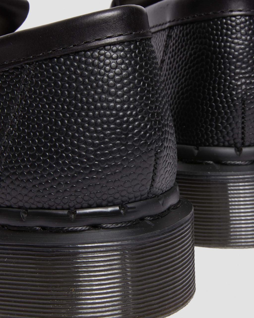 Unisex Adrian Snaffle Pebble Grain Leather Kiltie Loafers Black