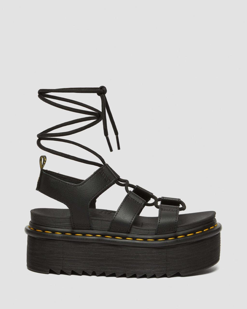 Women's Nartilla Athena Leather Gladiator Platform Sandals Black Athena