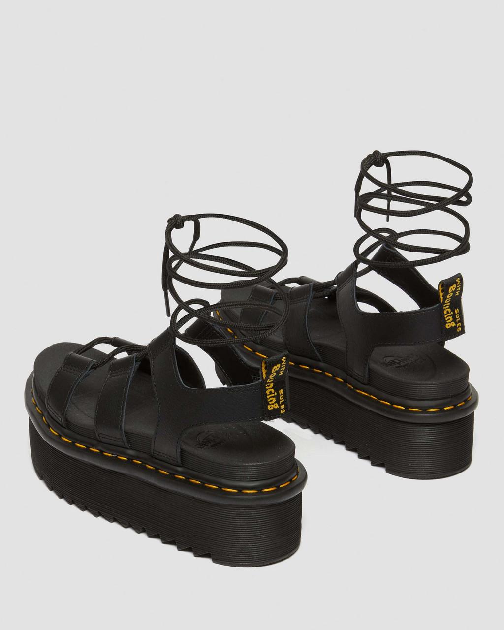Women's Nartilla Athena Leather Gladiator Platform Sandals Black Athena