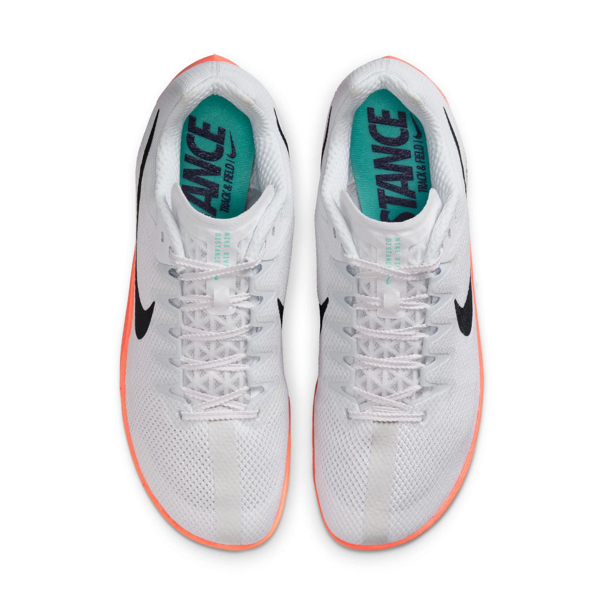 Zoom Rival Distance Running Spikes White / Bright Crimson / Hyper Turquoise / Obsidian