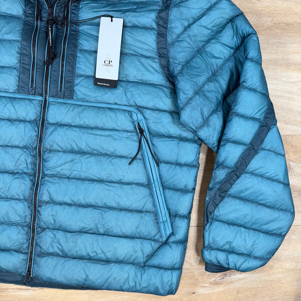 C.P. Company D.D. Shell Goggle Down Jacket in Aegean Blue