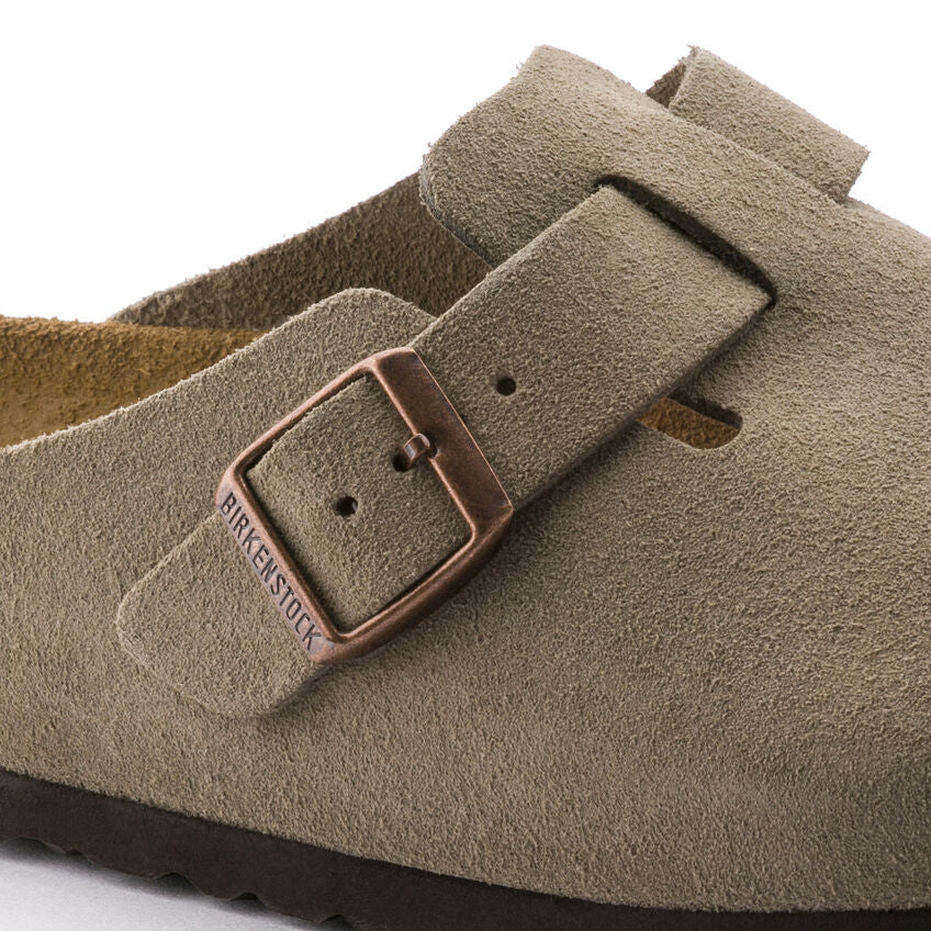 Unisex Boston Soft Footbed Suede Leather Taup Regular/Wide