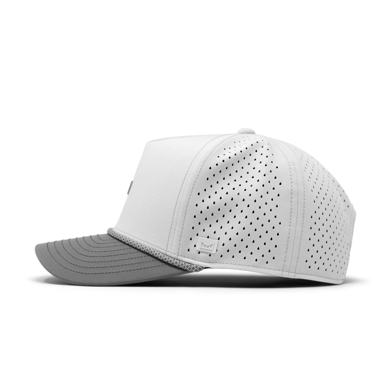 Odysea Rope Bulls Icon Hydro Performance Snapback Hat White / Grey