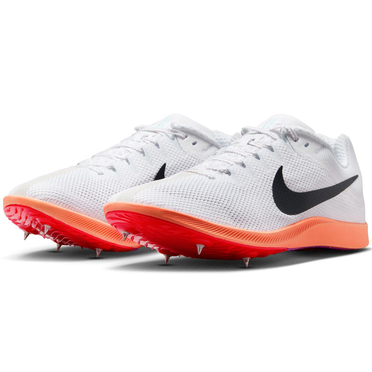 Zoom Rival Distance Running Spikes White / Bright Crimson / Hyper Turquoise / Obsidian