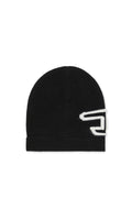 Women's Diesel K-Peel Wool beanie with peel-off logo Black