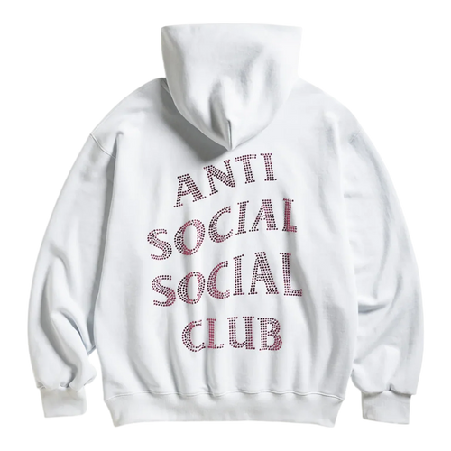 Anti Social Social Club Rhinestone Mind Games Hoodie White Men ASSCSS26HD2