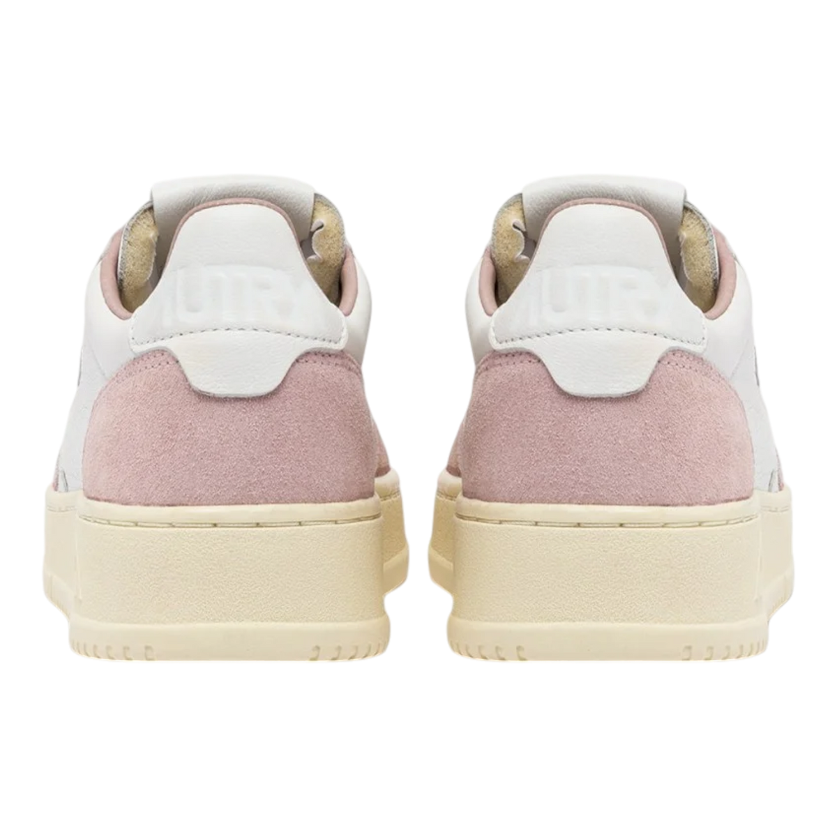 Autry Medalist Low White And Powder Leather Suede Women AULW-GS36
