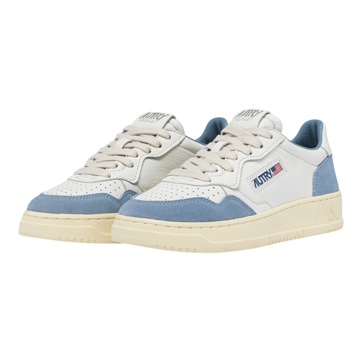 Autry Medalist Low White And Light Blue Women AULW-GS38