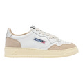 Autry Medalist Low Sneakers in White & Silver Women AULW-LS74