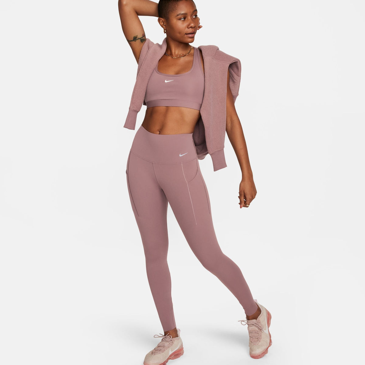 Women's Universa Medium-Support High-Waisted Full Length Leggings Smokey Mauve / Black