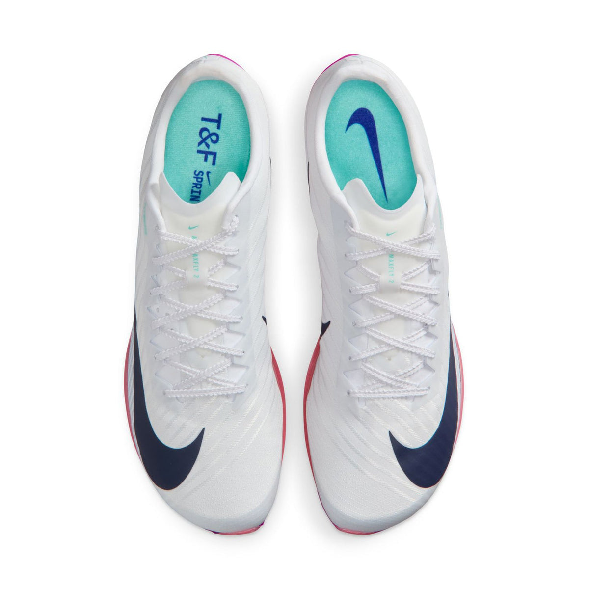 Air Zoom Maxfly 2 Running Spikes White / Bright Crimson / Hyper Turquoise / Obsidian