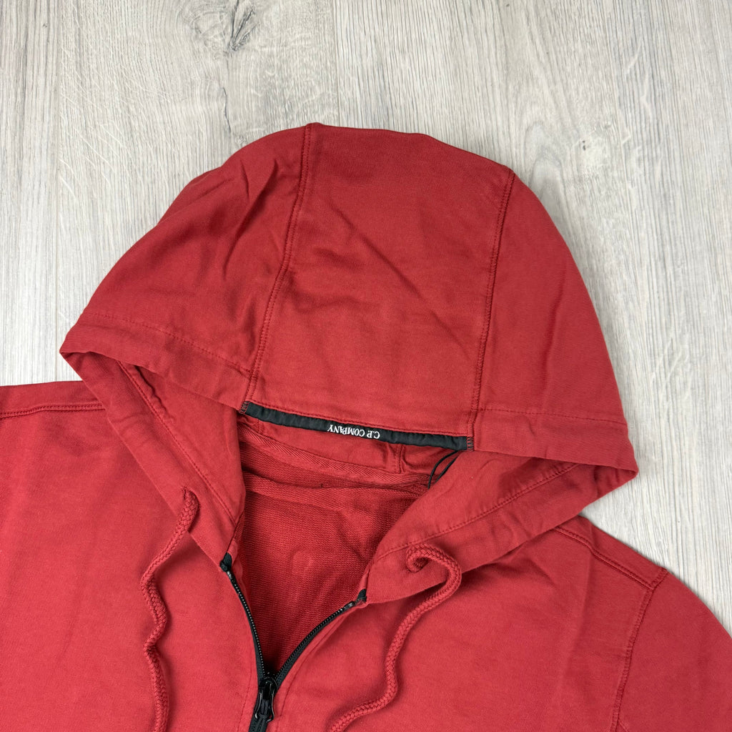 CP Company Light Fleece Zip Hoodie - Ketchup