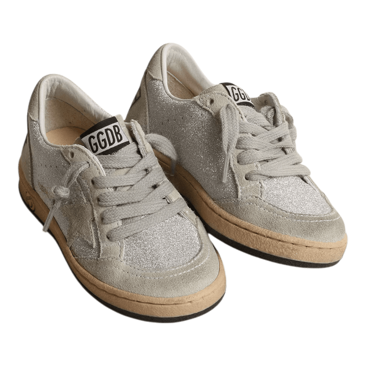 Golden Goose Kids Ball Star Thin Glitter Upper Suede Star Strap Heel GYF00501.F004240.70136
