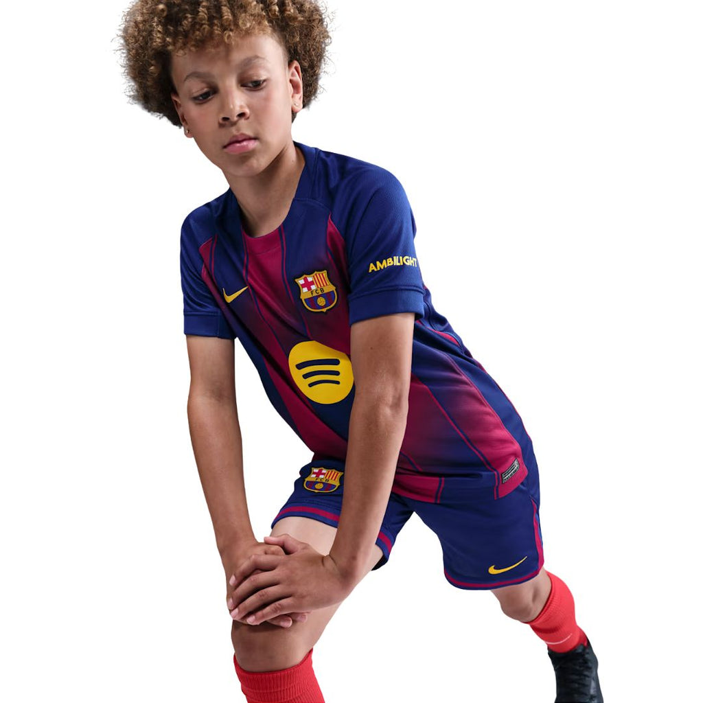 FC Barcelona 2025/26 Stadium Home Big Kids' Nike Dri-FIT Soccer Replica Jersey