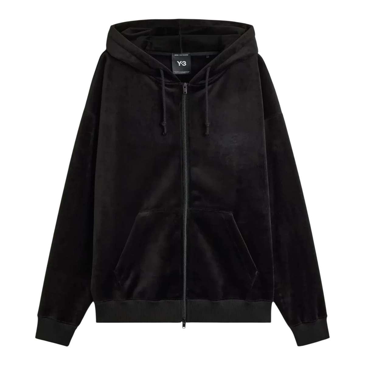 adidas Y3 Velvet Corduroy Zipper Hoodie Black Men IA4371