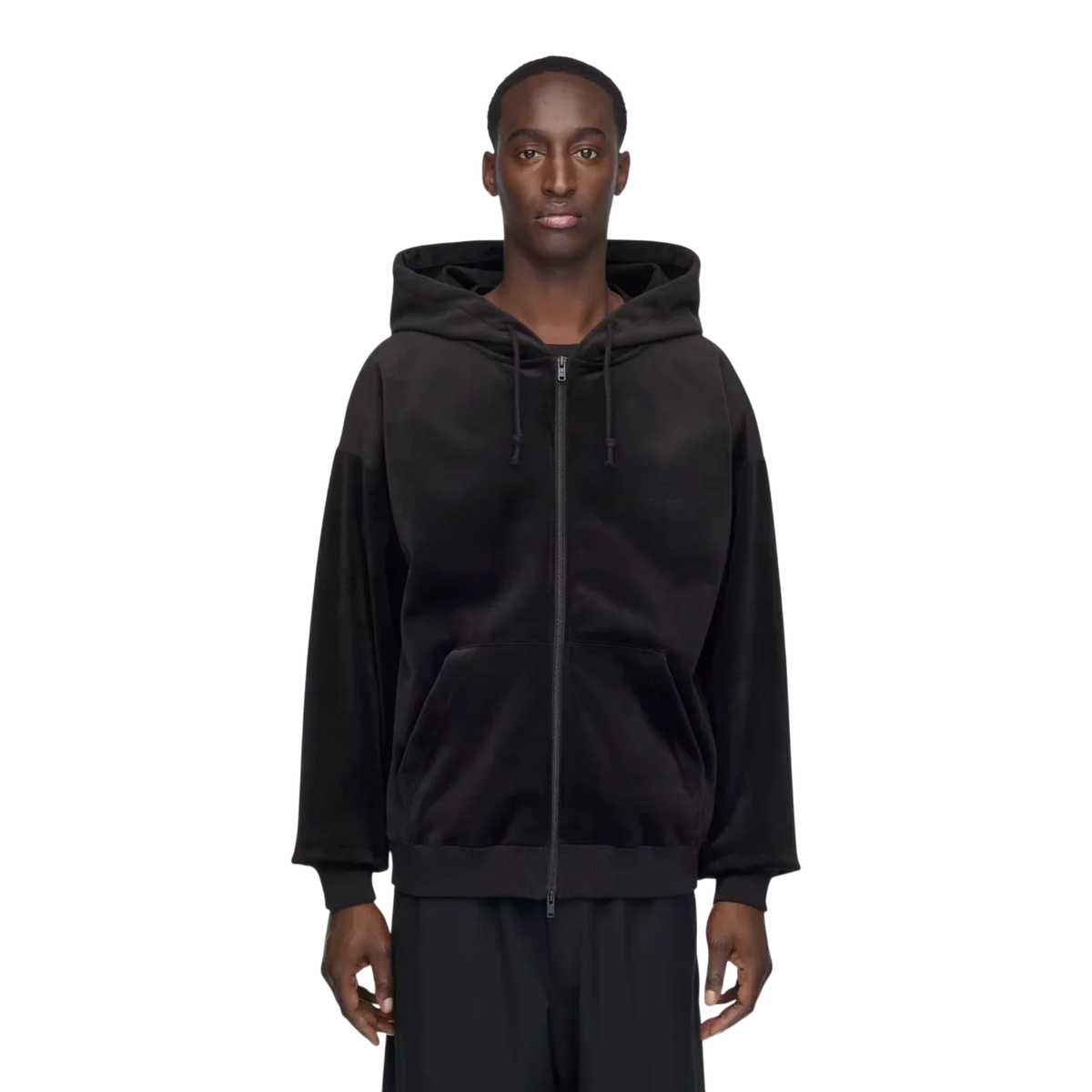 adidas Y3 Velvet Corduroy Zipper Hoodie Black Men IA4371